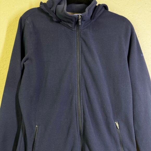 MERRELL Jacket Large Women's Fleece Hooded Full Zip Front Zip Pockets Navy Blue - Picture 4 of 12